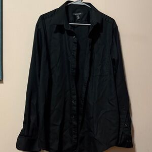 George Classic Black Button-Up Shirt Size XL 17-17 1/2 36-37